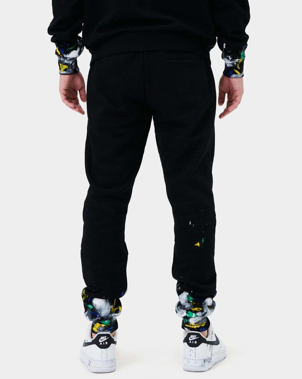 TEEK - Black Hand Paint jogger PANTS TEEK FG   