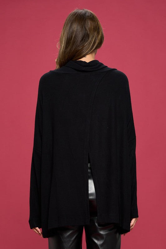 TEEK - Black Long Sleeve Open Back Top TOPS TEEK FG   