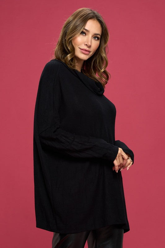 TEEK - Black Long Sleeve Open Back Top TOPS TEEK FG   