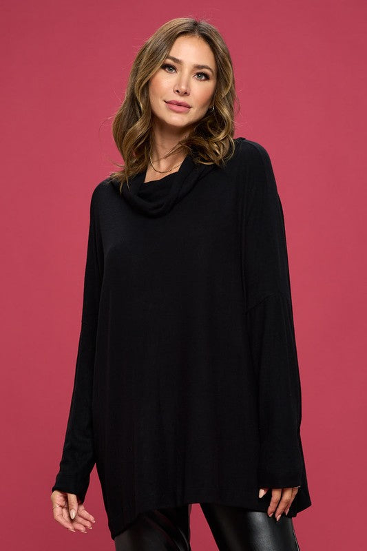 TEEK - Black Long Sleeve Open Back Top TOPS TEEK FG   