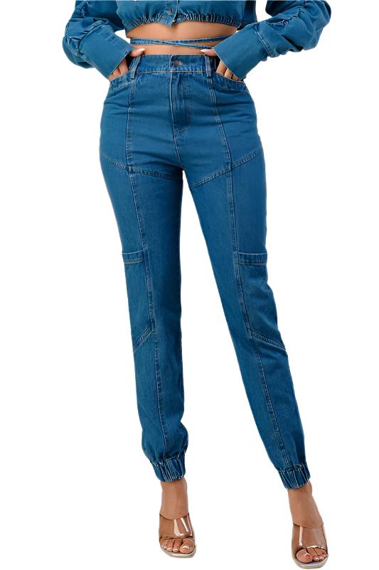 TEEK - CASUAL LONG DENIM BLUE PANTS JEANS TEEK FG S  