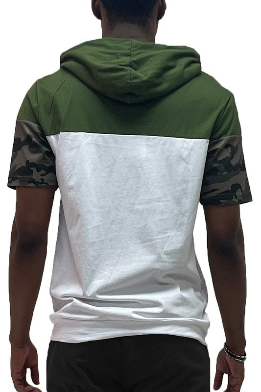 TEEK - Camo and Solid Block Hooded Shirt TOPS TEEK FG OLIVE S 