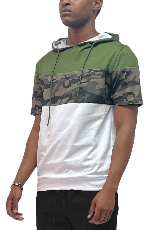 TEEK - Camo and Solid Block Hooded Shirt TOPS TEEK FG   