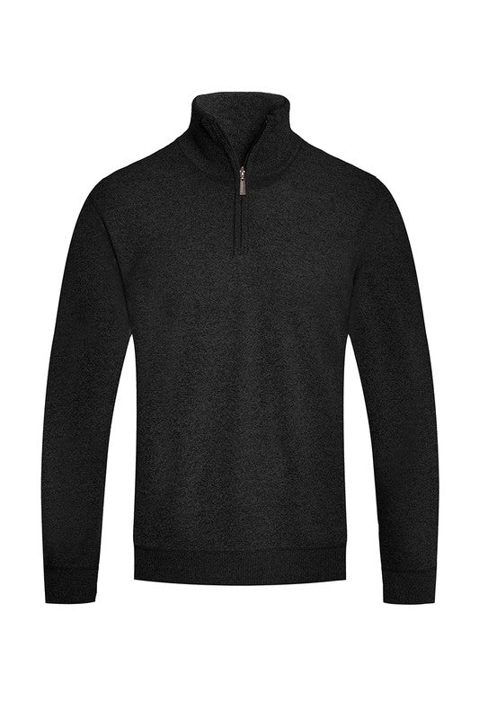 TEEK - Mens Knit Quarter Zip Sweater SWEATER TEEK FG BLACK S 