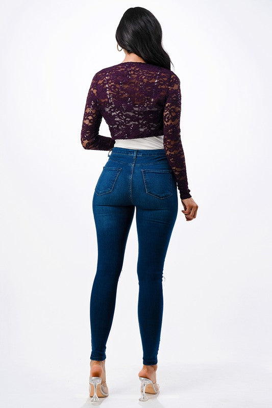 TEEK - Long Sleeve Evening Lace Bolero TOPS TEEK FG