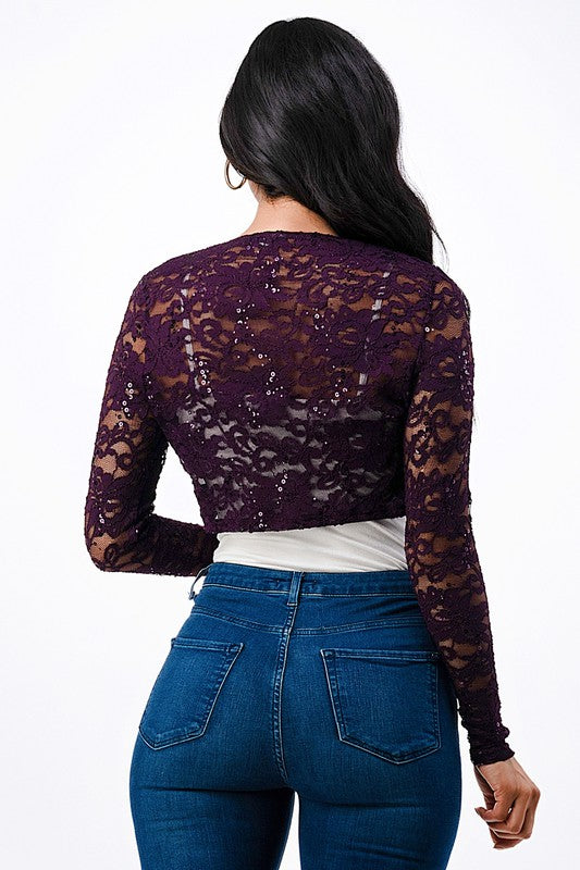 TEEK - Long Sleeve Evening Lace Bolero TOPS TEEK FG
