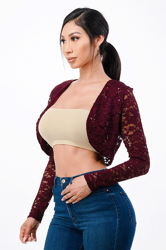 TEEK - Long Sleeve Evening Lace Bolero TOPS TEEK FG