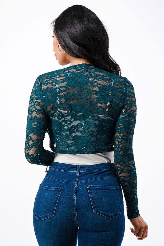 TEEK - Long Sleeve Evening Lace Bolero TOPS TEEK FG
