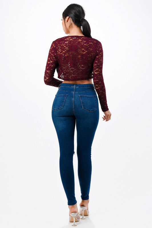 TEEK - Long Sleeve Evening Lace Bolero TOPS TEEK FG