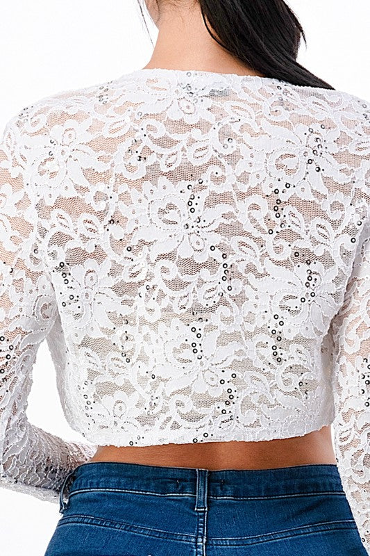 TEEK - Long Sleeve Evening Lace Bolero TOPS TEEK FG