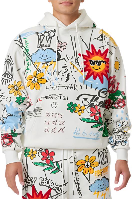 TEEK - The Guys Hand Drawing 7 Chenille Patch Hoodie TOPS TEEK FG L  