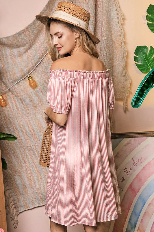 TEEK - Off The Shoulder CF Button Dress DRESS TEEK FG   