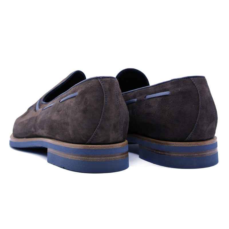 TEEK - 16-628-BRN CARMEN Sueded Goatskin & Crocodile Tassel Loafer, Brown SHOES TEEK ZI