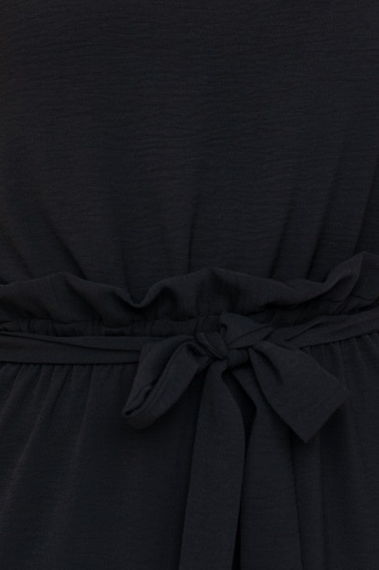 TEEK - Black Sleeveless One Shoulder Waist Tie Jumpsuit JUMPSUIT TEEK FG   