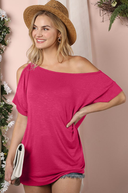 TEEK - One Side Cold Shoulder Drapery Top TOPS TEEK FG   