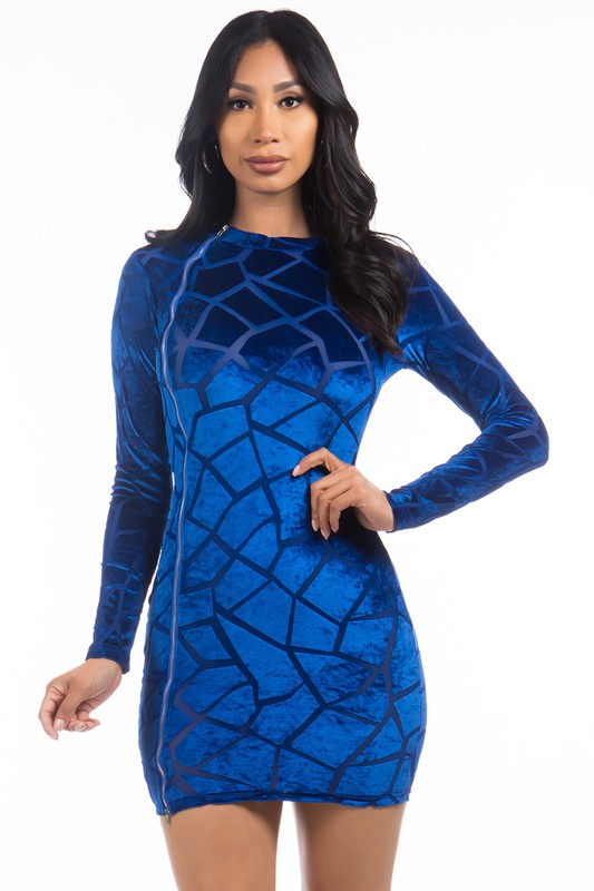 TEEK - ROYAL BLUE VELVET PARTY DRESS DRESS TEEK FG   