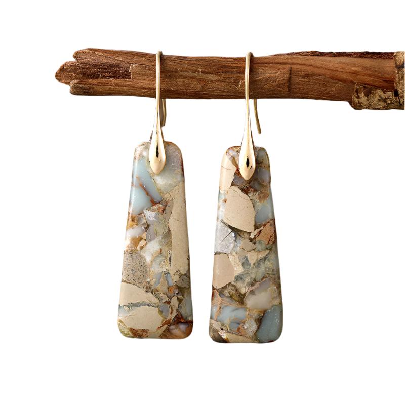 TEEK - Copper Natural Stone Earrings JEWELRY TEEK Trend Yellow/Gold  