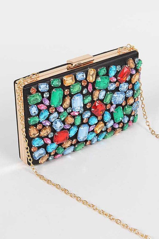 TEEK - Bejeweled Crystal Iconic Box Clutch BAG TEEK FG   