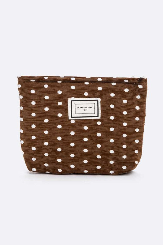 TEEK - Dotted Crinkle Large Cosmetic Pouch BAG TEEK FG Brown  