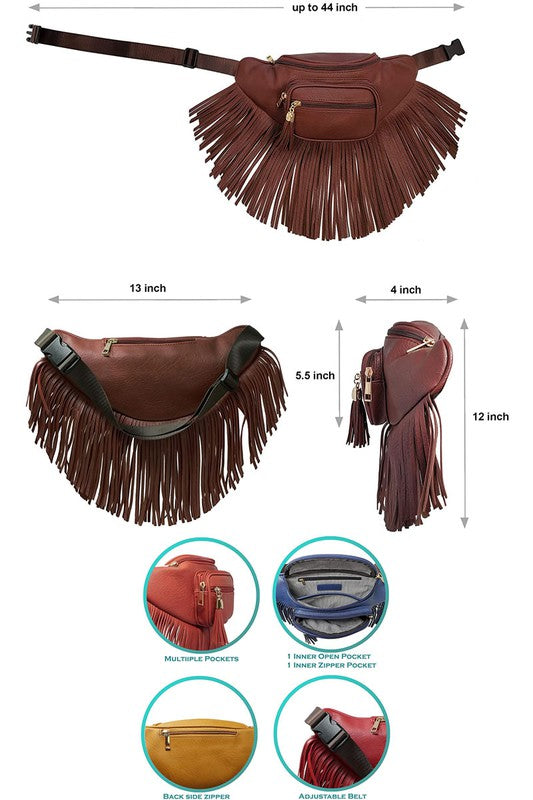 TEEK - Fringe Tassel Fanny Pack Waist Bag BAG TEEK FG