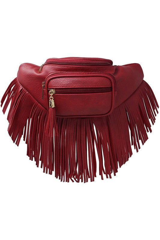 TEEK - Fringe Tassel Fanny Pack Waist Bag BAG TEEK FG RED