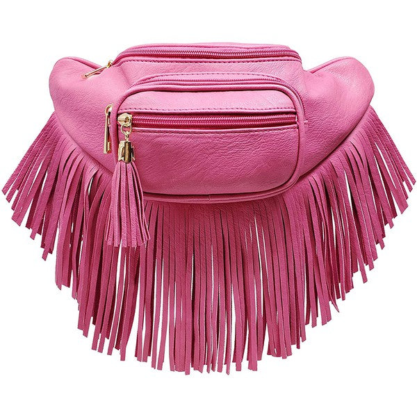 TEEK - Fringe Tassel Fanny Pack Waist Bag BAG TEEK FG FUCHSIA