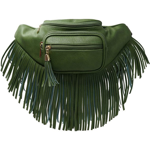 TEEK - Fringe Tassel Fanny Pack Waist Bag BAG TEEK FG OLIVE