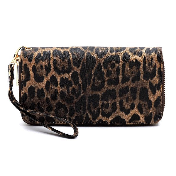 TEEK - Leopard Double Zip Around Wallet Wristlet BAG TEEK FG   