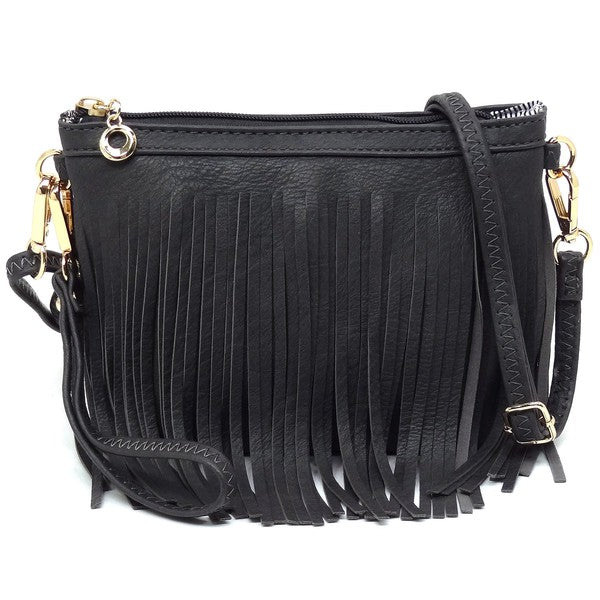 TEEK - Western Fringe Clutch Cross Body Bag BAG TEEK FG CHARCOAL GREY