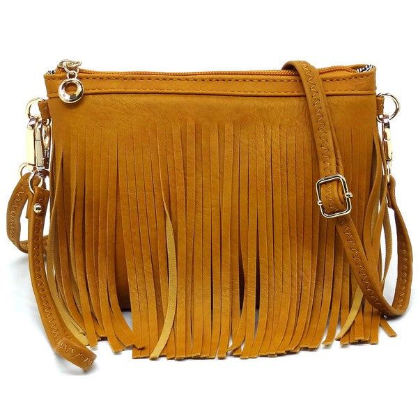 TEEK - Western Fringe Clutch Cross Body Bag BAG TEEK FG MUSTARD