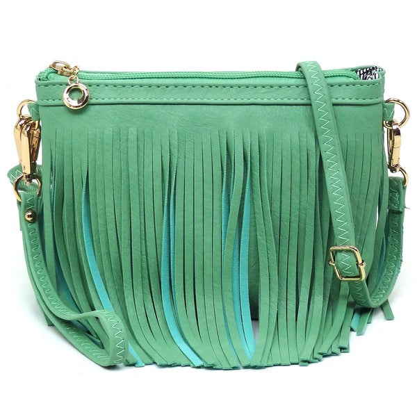 TEEK - Western Fringe Clutch Cross Body Bag BAG TEEK FG TURQUOISE