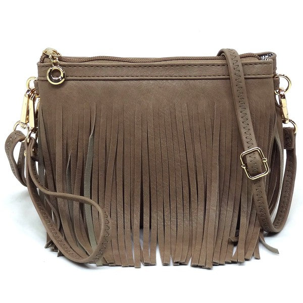 TEEK - Western Fringe Clutch Cross Body Bag BAG TEEK FG TAUPE