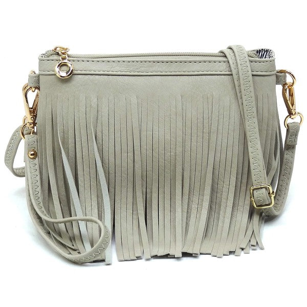 TEEK - Western Fringe Clutch Cross Body Bag BAG TEEK FG GREY