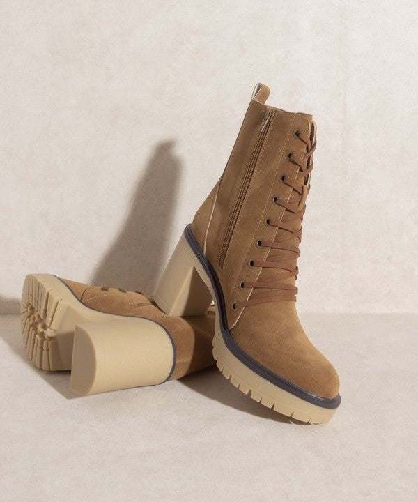 TEEK - Jenna - Latte/Camel Platform Military Boots SHOES TEEK FG   