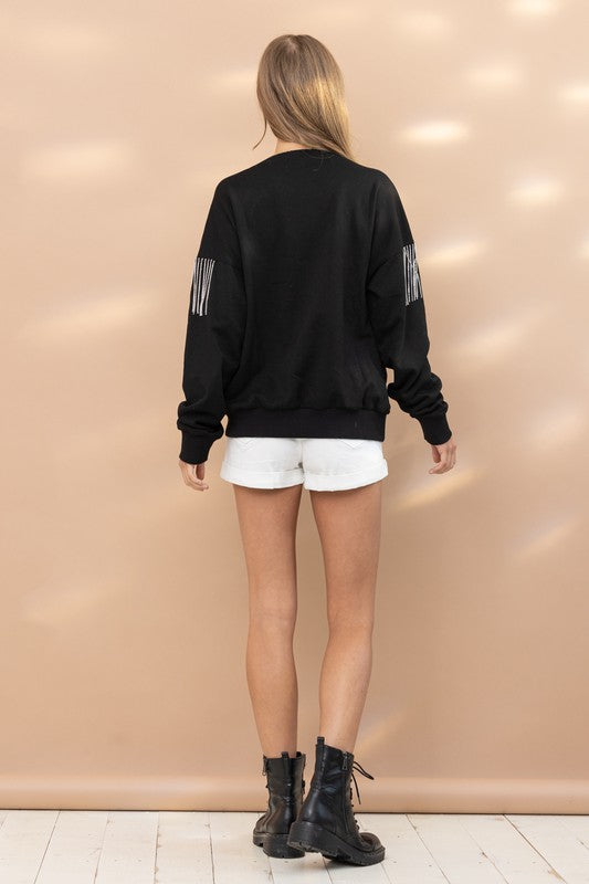 TEEK - Rhinestone Fringe Pullover Top TOPS TEEK FG