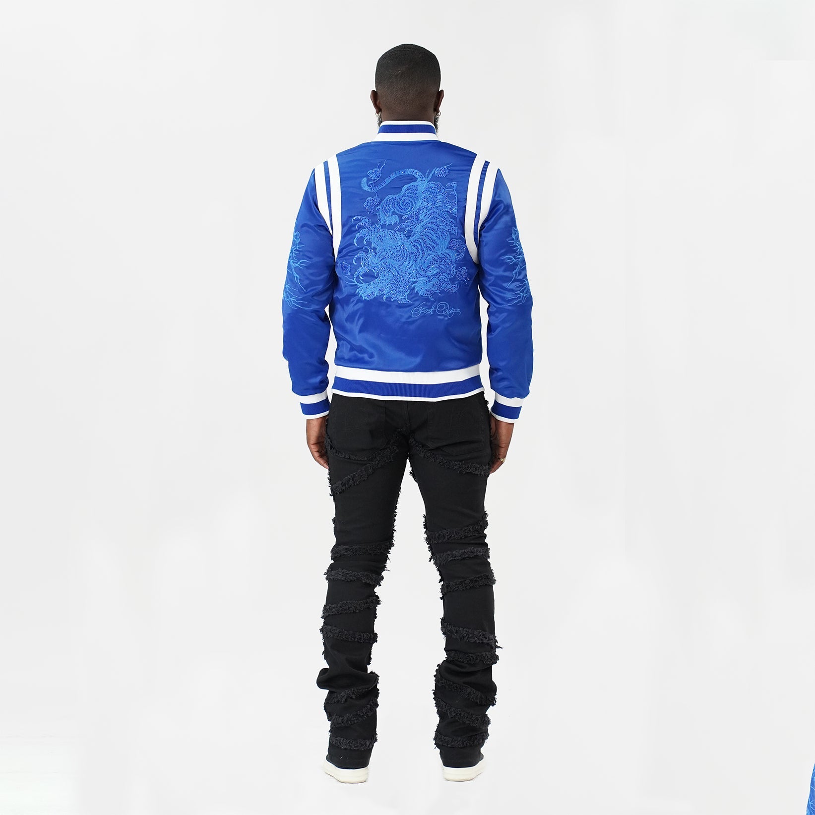 TEEK - F1025 Lotus Reversible Souvenir Jacket - Royal/Black JACKET TEEK MJ