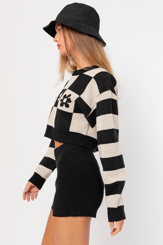 TEEK - Long Sleeve Crop Block Sweater SWEATER TEEK FG   
