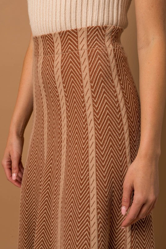 TEEK - Herringbone Stripe Sweater Skirt SKIRT TEEK FG   