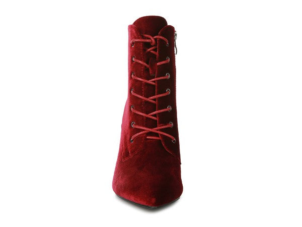 TEEK - Laced High Heeled Velvet Boots SHOES TEEK FG   