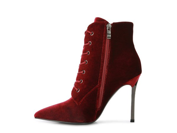 TEEK - Laced High Heeled Velvet Boots SHOES TEEK FG   