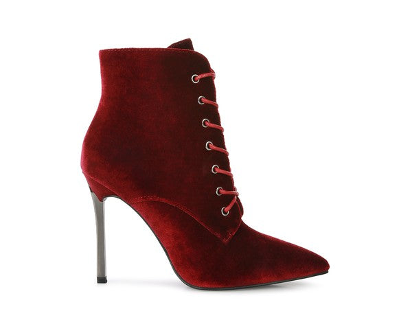 TEEK - Laced High Heeled Velvet Boots SHOES TEEK FG   