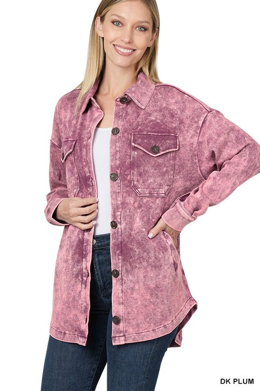 TEEK - Acid Wash Shacket TOPS TEEK FG