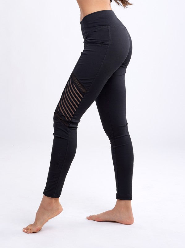 TEEK - High-Waisted Workout Leggings Pocketed Mesh Panels PANTS TEEK FG