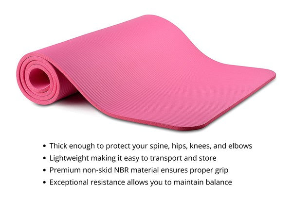 TEEK - Thick Pink Yoga & Pilates Exercise Mat EXERCISE EQUIPMENT TEEK FG   