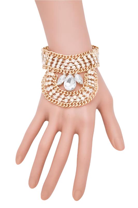 TEEK - Crystal Statement Palm Bracelet JEWELRY TEEK FG Gold  