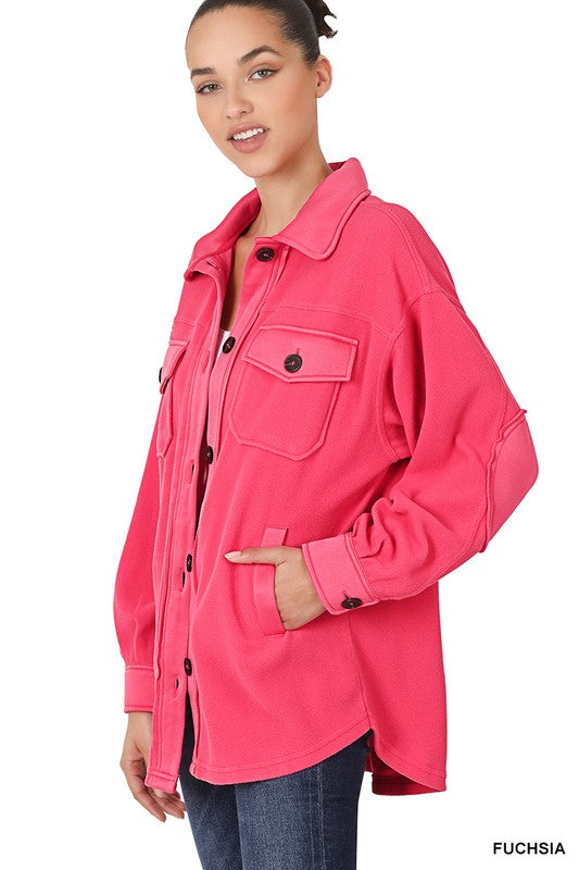 TEEK - Oversized Basic Fleece Shacket JACKET TEEK FG FUCHSIA M 