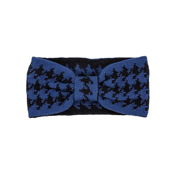 TEEK - HOUNDSTOOTH BOW HEADBAND HEADBAND TEEK FG CBMT / BLUE  