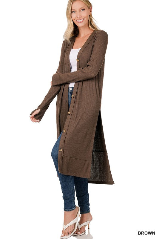 TEEK - Ribbed Long Cardigan SWEATER TEEK FG