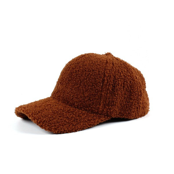 TEEK - Boucle Sherpa Teddy Bear Knit Ball Cap HAT TEEK FG Dark Camel One Size 