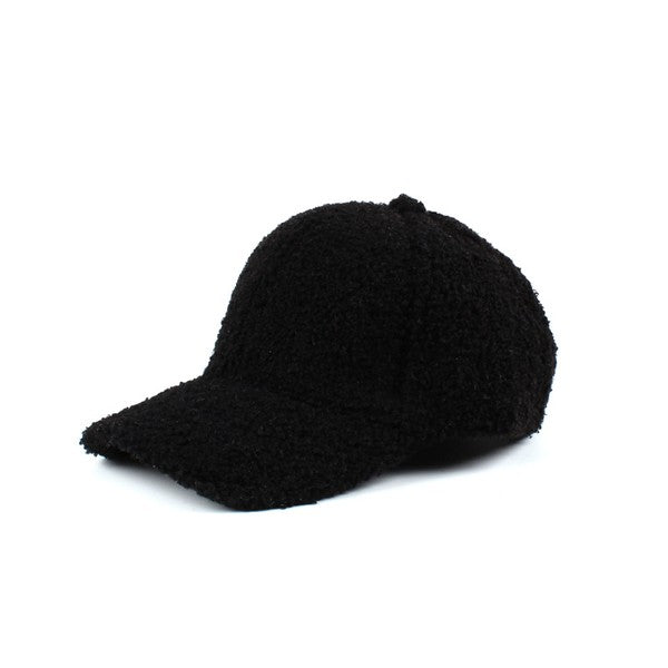 TEEK - Boucle Sherpa Teddy Bear Knit Ball Cap HAT TEEK FG Black One Size 